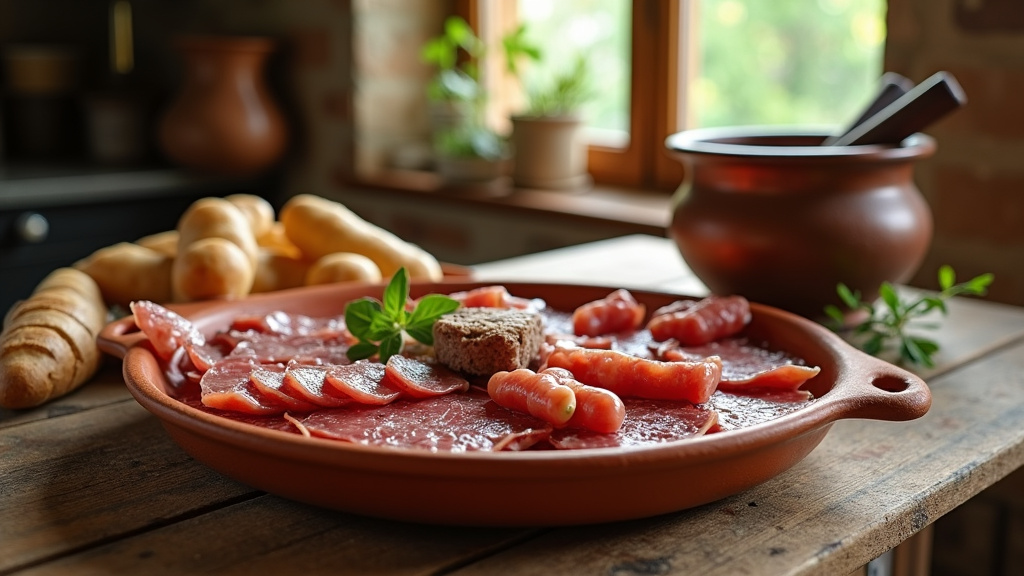 Charcuterie artisanale maison : saucisson, coppa et terrines